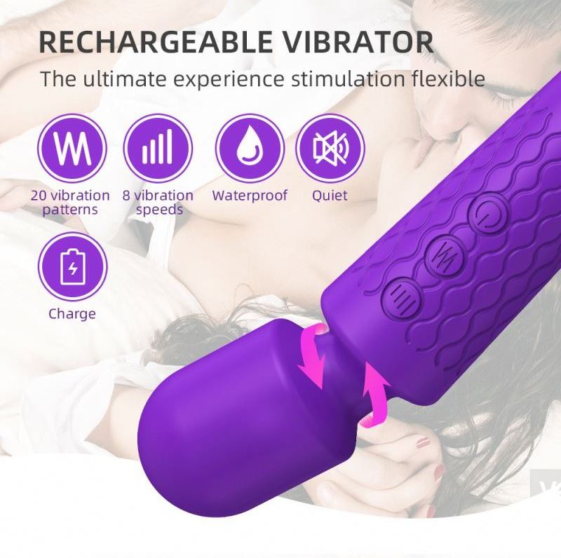 20 Modes 8 speeds Waterproof Mini Wand Massager Sex Toys For Woman And Men Massage Vibrator Personal Health Body Massager