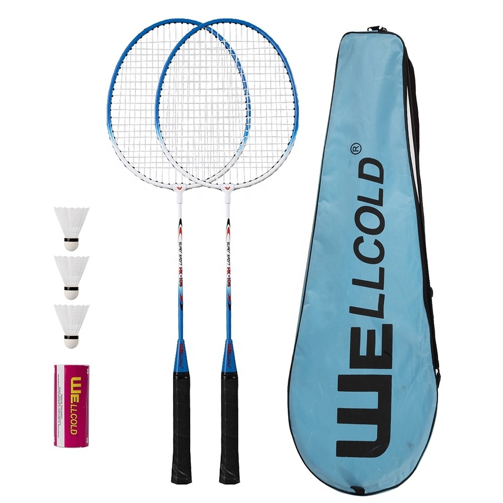 Wellcold adult use badminton racket with shuttlecock