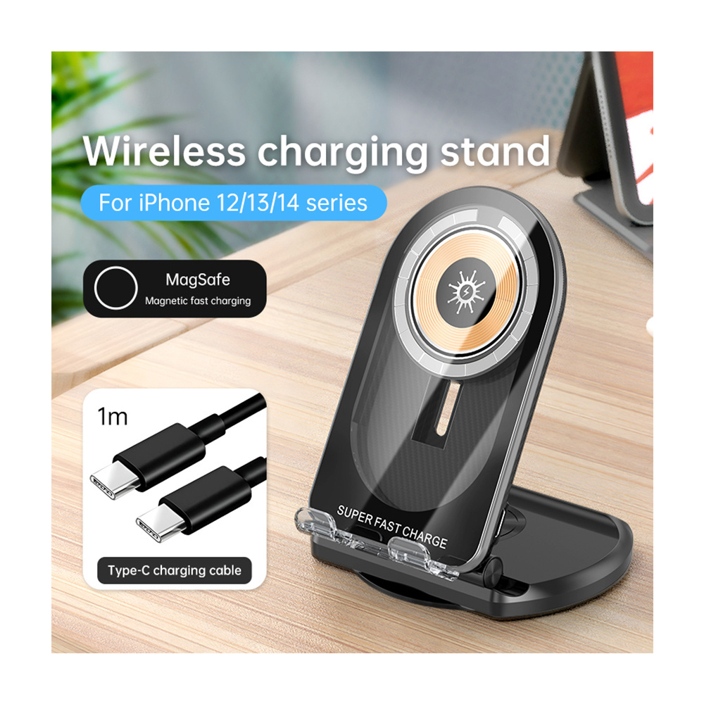 adjustable magnetic folding suction cup mobile phone stand holder car wireless charger