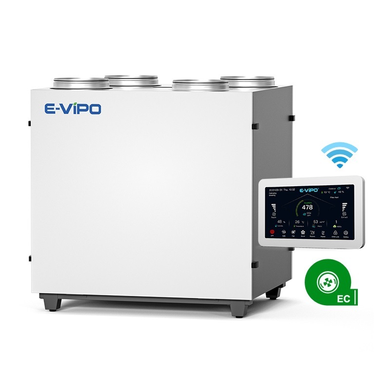 E-VIPO ErP2018 Fresh Air Handling Heat Exchanger Recuperator Home ERV HRV Ventilation HVAC Systems Parts Ventilation