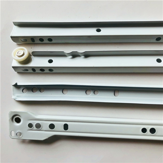 SGS tested 250mm-600mm white colour powder coating south American type drawer slide, Euro type drawer slider