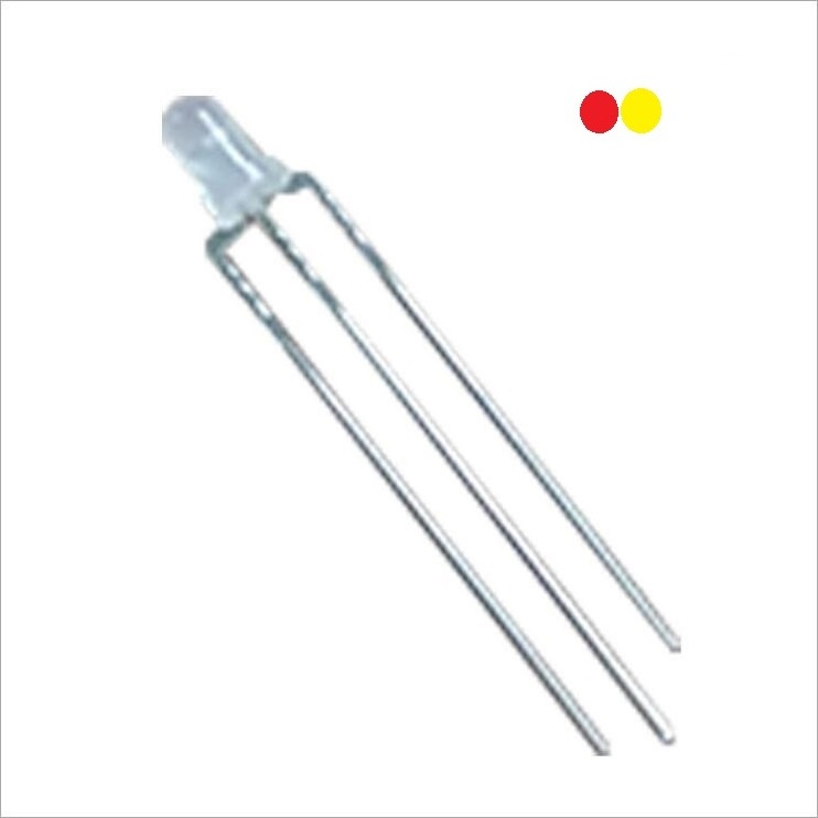 Diffused LED  F3 3MM Round Head Shape Diffused Common Anode/Common Cathode Bicolor Red&Yellow RY LED Diode 3Pins DIP Highlight