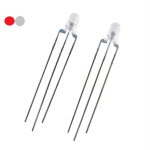 Clear LED  F3 3MM Round Head Shape  Water Clear Common Anode/Common Cathode Bicolor Red&White RW LED Diode 3Pins DIP Highlight