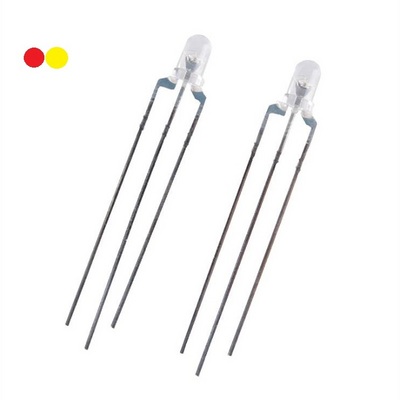 Clear LED  F3 3MM Round Head Shape  Water Clear Common Cathode/Common Anode Bicolor Red&Yellow RY LED Diode 3Pins DIP Highlight