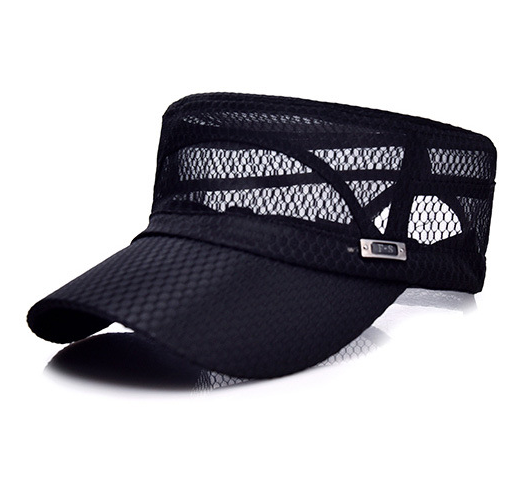 New Summer Mesh Flat Top Hat Unisex Leisure Breathable Sun Shading Hat Summer Outdoor Sun Protection Hat