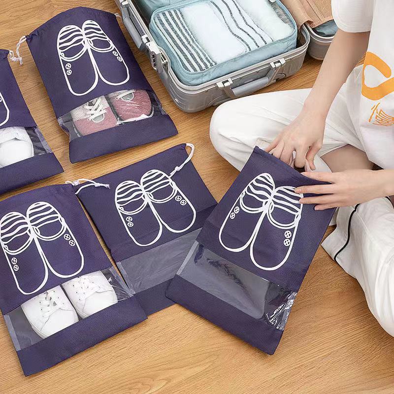 Shoes Storage Bag Closet Organizer Non-woven Travel Portable Pack Waterproof Pocket Clothing Classified Hanging Storage Bags