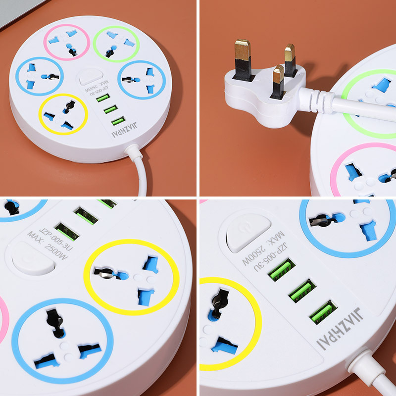 Export creative disc socket Southeast Asia Thailand Myanmar Laos Cambodia multi-function strip with USB