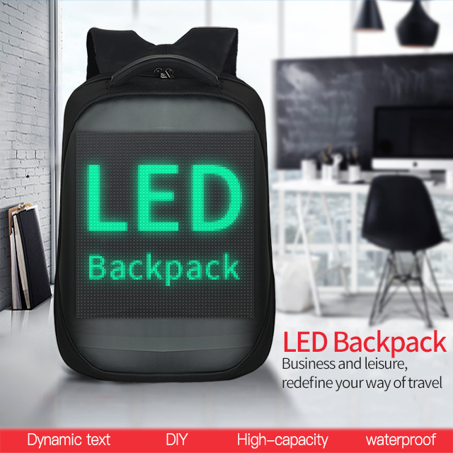 JCXDropshipping Product LED Advertising Backpack Waterproof Walking Billboard Mobile Control LED Bag DIY Display Screen Backpack