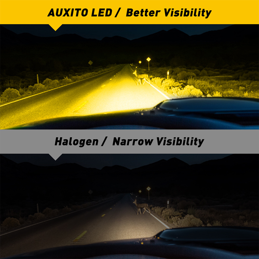 Auxito super bright new 5202 LED Fog Driving Light Bulbs Conversion Kit Replace Halogen Golden Yellow