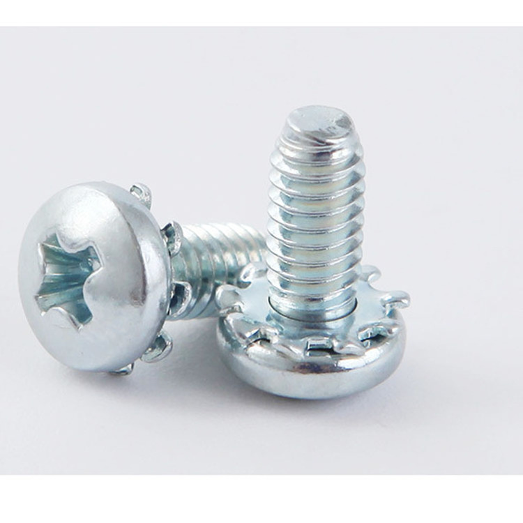 #6-32 #4-40 #8-32 #10-24 1/4-20 Steel Pan Head SEMS Screws with External-Tooth Lock Washer