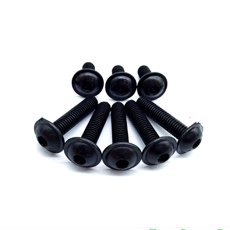 ISO7380.2 M3 M4 M5 M6 M8 M12 Steel black oxide 8.8 grade button head flange hex socket cap screw with washer