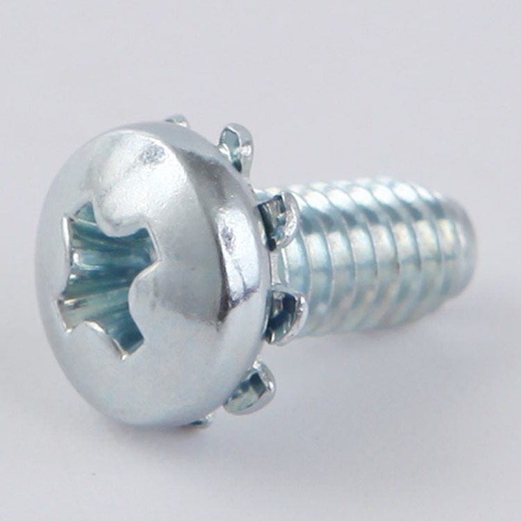 #6-32 #4-40 #8-32 #10-24 1/4-20 Steel Pan Head SEMS Screws with External-Tooth Lock Washer