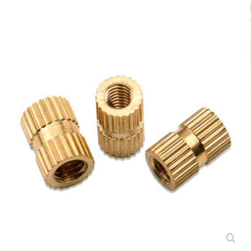 Knurling Threaded Insert Brass Insert Nut M2 M3 M4 Thread Bolt Nut For Wood Automobile & Plastic Injection