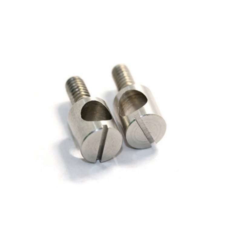 Customized cnc machined  threaded screw bolt with cross drilled hole