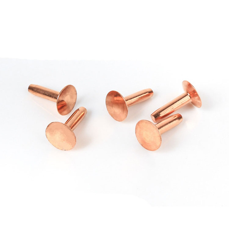 Countersunk Flat head rivet and burr with washer Brass Copper rivet for leather