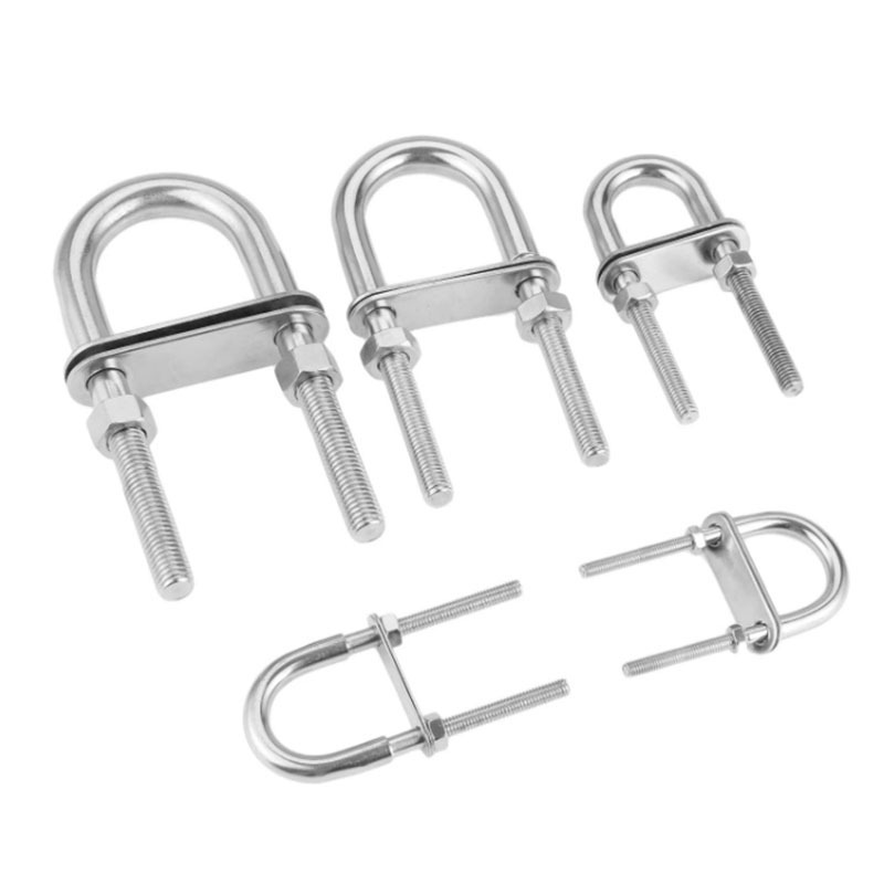 M5 M6 M8 M10 M12 Stainless Steel 304 Boat Hardware Boat Parts Silver Auto Part Trailer U-bolt Nut Pipe Clamp Eye U-Bolt