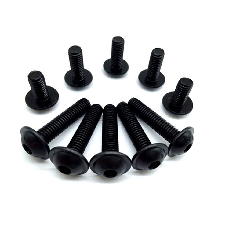 ISO7380.2 M3 M4 M5 M6 M8 M12 Steel black oxide 8.8 grade button head flange hex socket cap screw with washer