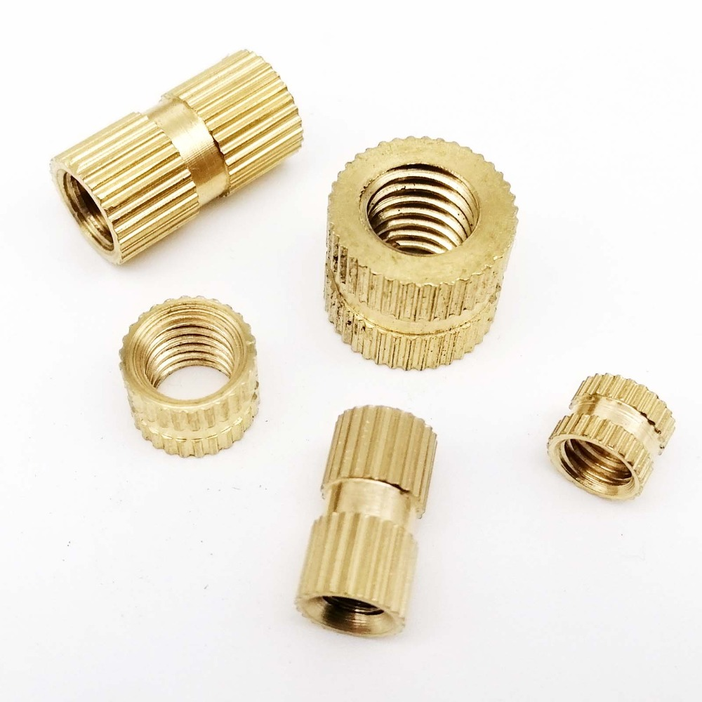 Knurling Threaded Insert Brass Insert Nut M2 M3 M4 Thread Bolt Nut For Wood Automobile & Plastic Injection