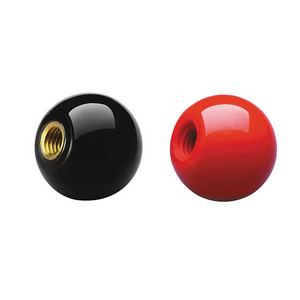 Factory price 5/16-18 Thread Brass Insert plastic red ball knob