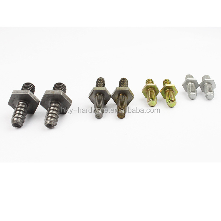 Zinc plated steel hex head double end threaded stud m6