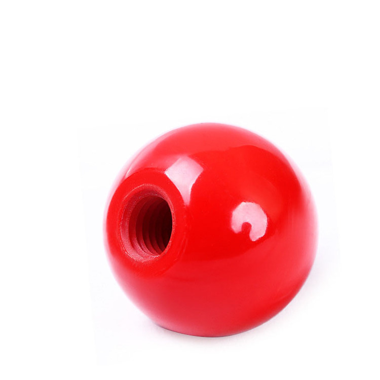 Factory price 5/16-18 Thread Brass Insert plastic red ball knob