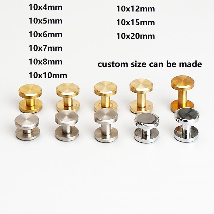 M3 M4 6-32 8-32 10-24  stainless steel Aluminum Brass Book binding Post screw chicago screw for leather