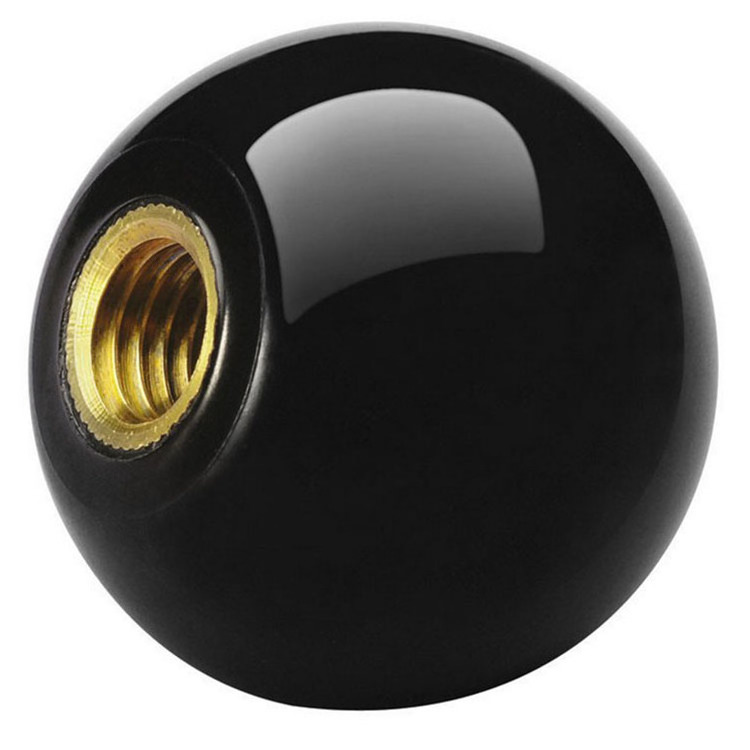 Factory price 5/16-18 Thread Brass Insert plastic red ball knob