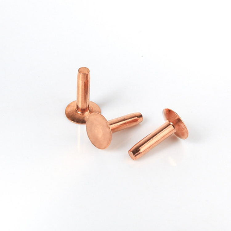 Countersunk Flat head rivet and burr with washer Brass Copper rivet for leather