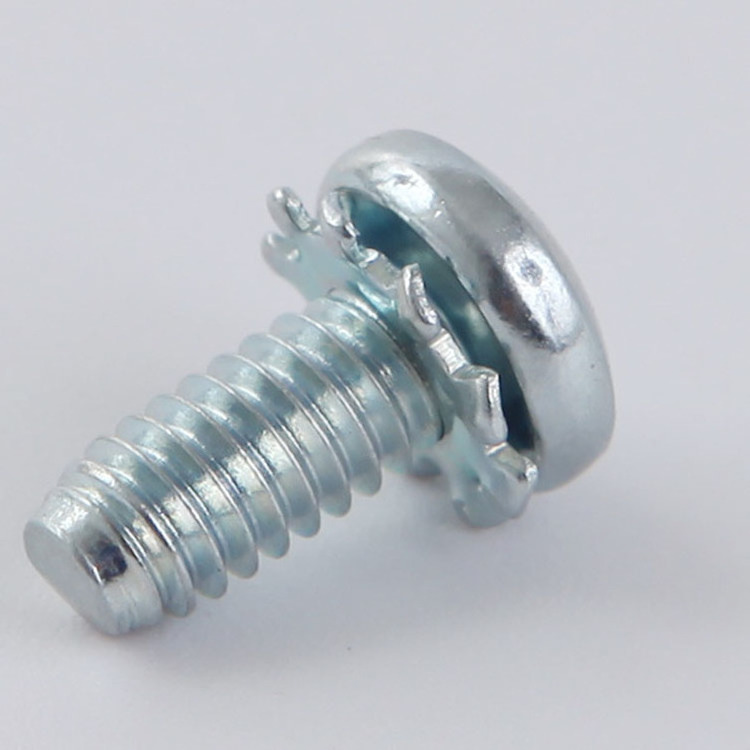 #6-32 #4-40 #8-32 #10-24 1/4-20 Steel Pan Head SEMS Screws with External-Tooth Lock Washer