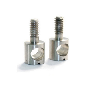 Customized cnc machined  threaded screw bolt with cross drilled hole