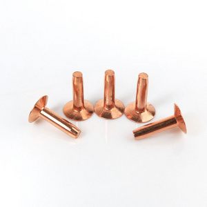 Countersunk Flat head rivet and burr with washer Brass Copper rivet for leather