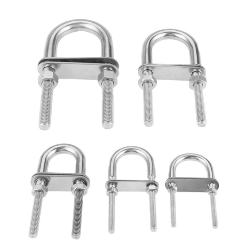 M5 M6 M8 M10 M12 Stainless Steel 304 Boat Hardware Boat Parts Silver Auto Part Trailer U-bolt Nut Pipe Clamp Eye U-Bolt