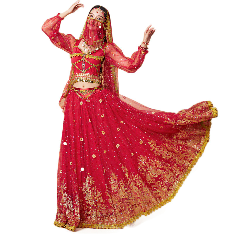 Gorgeous Women's Sexy luxurious Halloween Bollywood dance performances Costumes