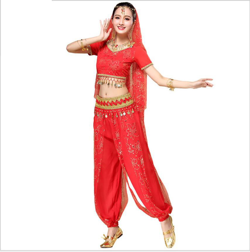 Indian belly dance performing outfits Bollywood Long Harem Pants costume Set for adult women