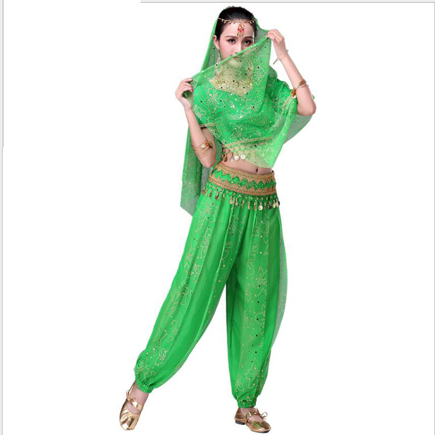 Indian belly dance performing outfits Bollywood Long Harem Pants costume Set for adult women