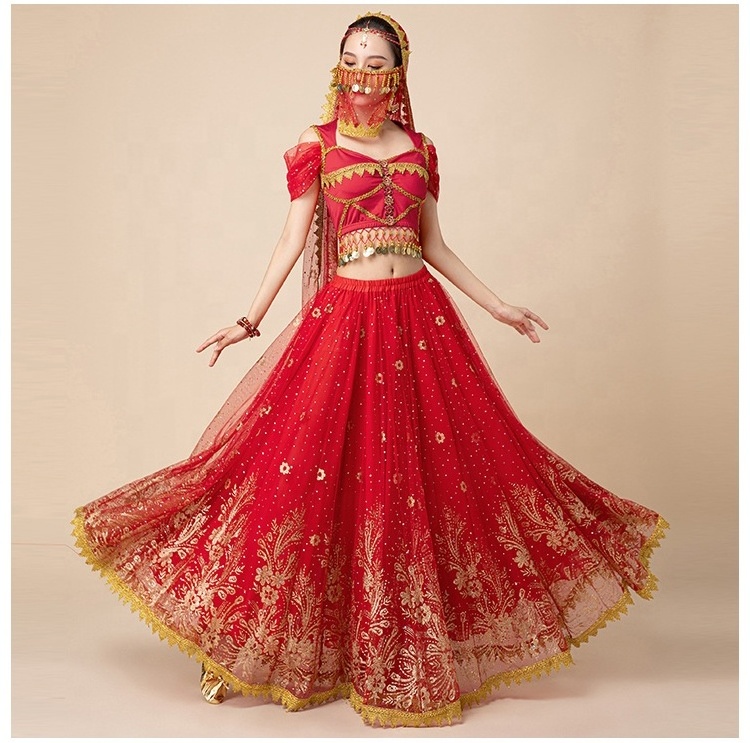 Gorgeous Women's Sexy luxurious Halloween Bollywood dance performances Costumes