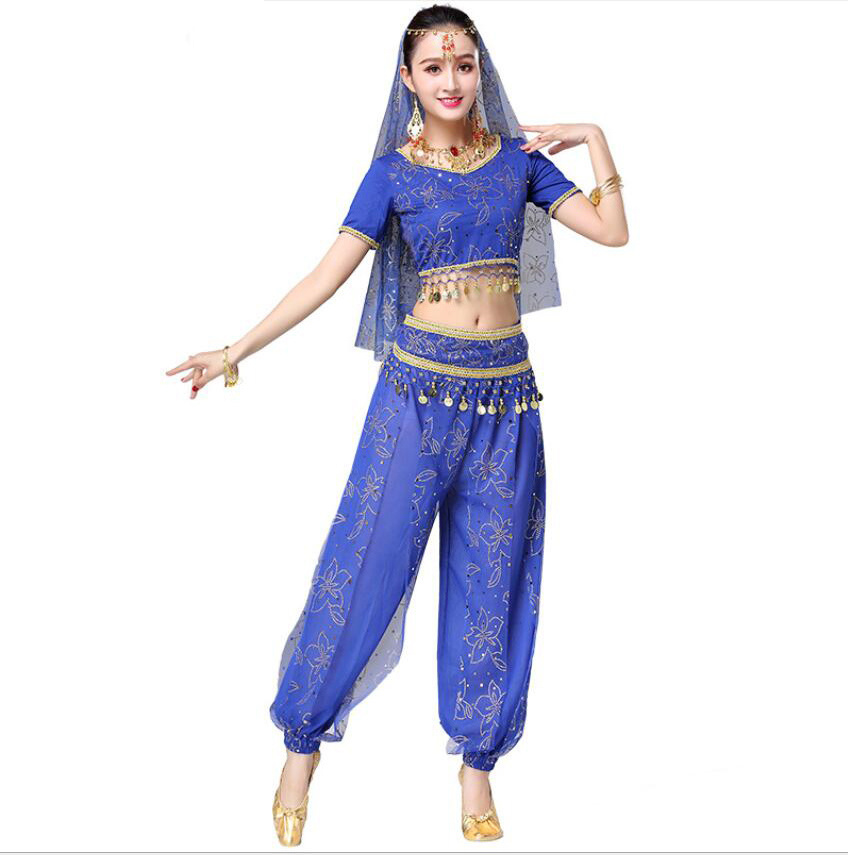 Indian belly dance performing outfits Bollywood Long Harem Pants costume Set for adult women