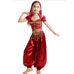 Girls Belly Dance Costume Indian Arabian Princess Bollywood Performance wide leg pants outfit