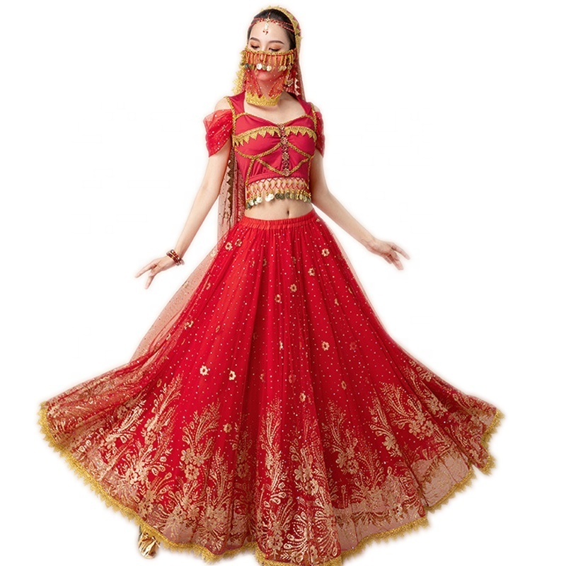 Women's Sexy luxurious Halloween Bollywood dance performances Costumes