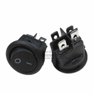 KCD1 224N Round Rocker Switch With Light 4Pins 6A 250V/10A 125VAC Boat Switch Snap-in SPST ON OFF Rocker 2 Position Switch