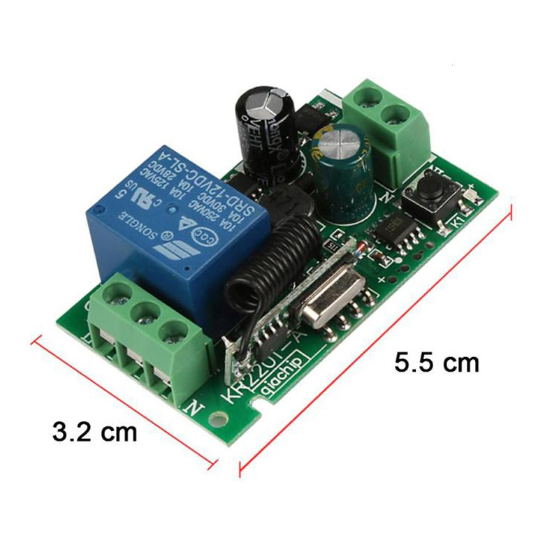 433Mhz Wireless Remote Control Switch AC 85V ~ 250V 110V 220V 1CH Relay Receiver Module + RF Transmitter For Garage Door