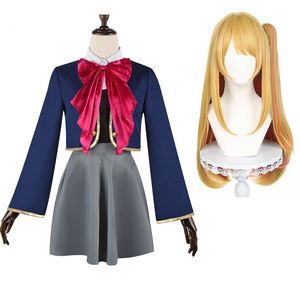 OSHI NO KO Anime Rubii Ruby Hoshino Cosplay Costume Wig School Uniform Dress Tops Skirt Sister Party Gift Rose Net