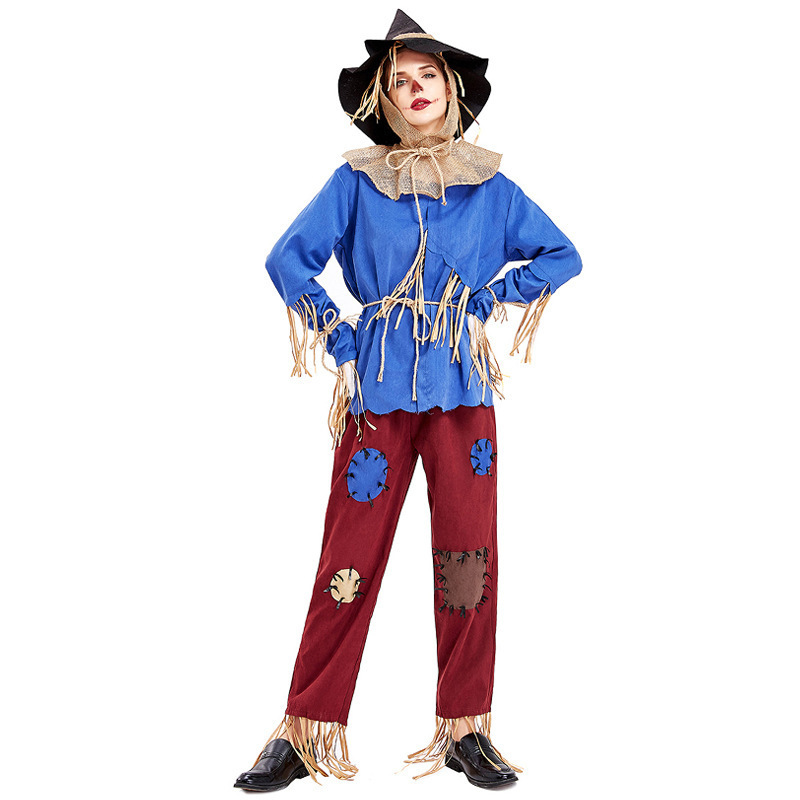 Adult Unisex Scarecrow Cosplay Halloween Costume for Women Men Fantasia Purim Carnival Mardi Gras Costumes Plus Size