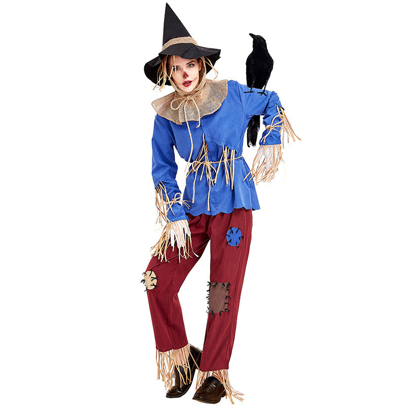 Adult Unisex Scarecrow Cosplay Halloween Costume for Women Men Fantasia Purim Carnival Mardi Gras Costumes Plus Size