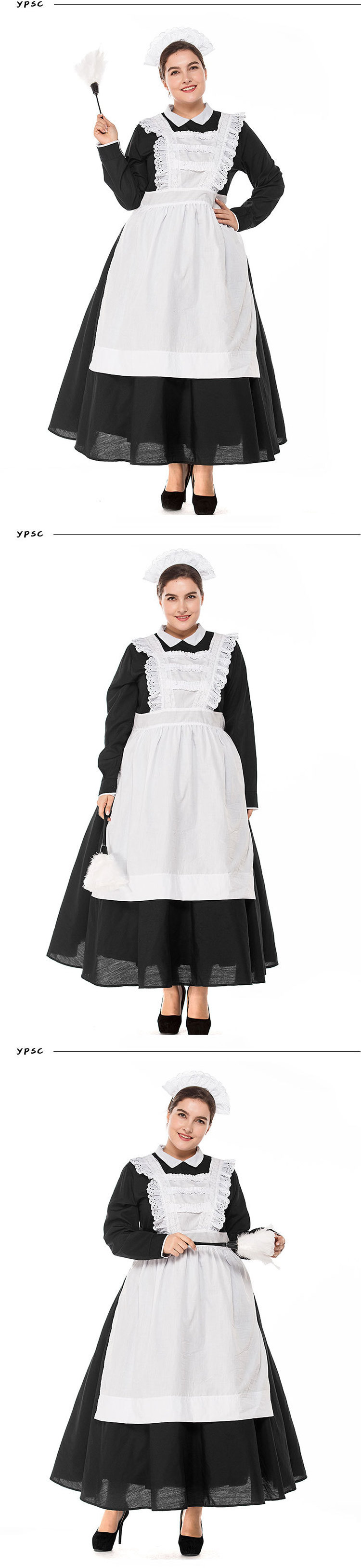 British Style Maid Dress Cosplay Animation World Cafeteria Cafe Dress Black and White Maid Dress masculin Costume