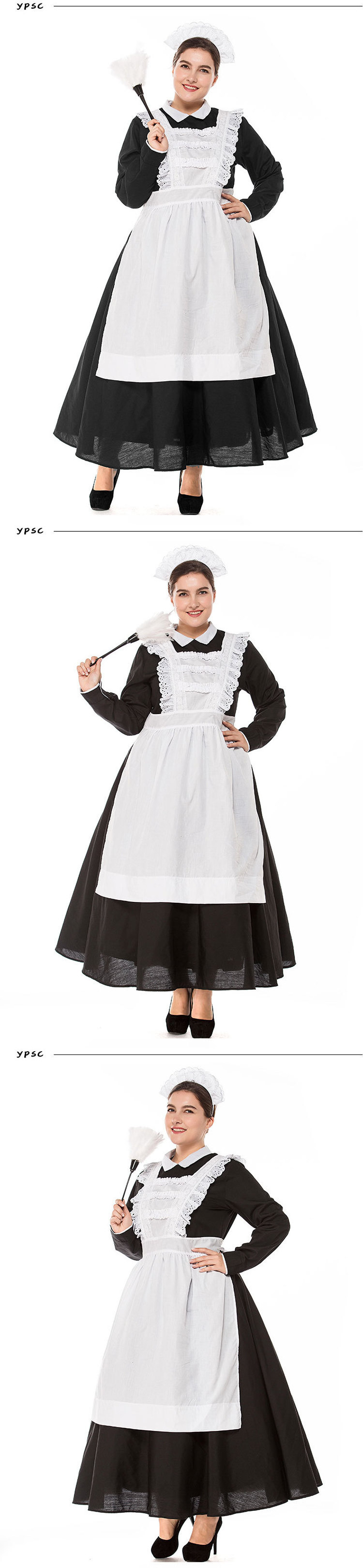 British Style Maid Dress Cosplay Animation World Cafeteria Cafe Dress Black and White Maid Dress masculin Costume