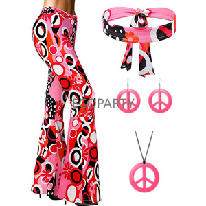 Factory directly make Ladies Tie Dye 60s 70s Hippy Costume womens 1960s 1970s Go Go Hippie Fancy Dress ecoparty