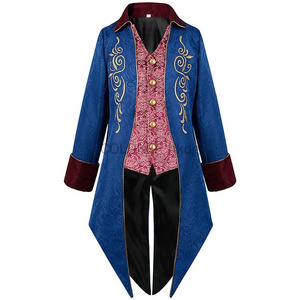 Costumes for Men 2023 Steampunk Jacket Renaissance Tailcoat Man Suit Halloween Costumes Gothic Stage Uniform Vampire Clothes