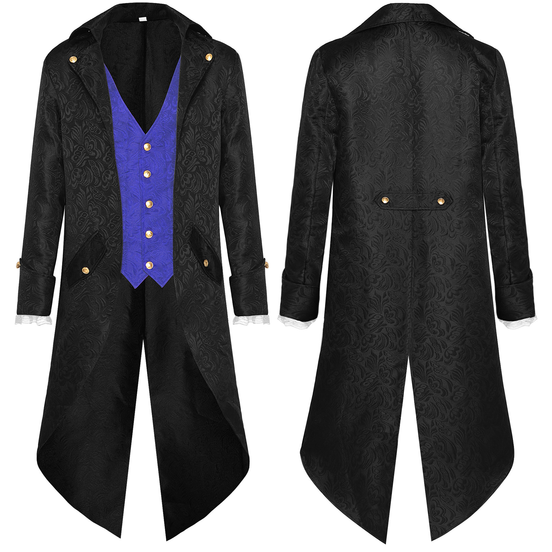 Medieval Steampunk Gothic Victorian Jacket Winter Stand Collar Tailcoat Plus Size Halloween Renaissance Costume