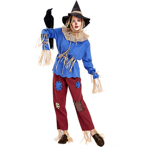 Adult Unisex Scarecrow Cosplay Halloween Costume for Women Men Fantasia Purim Carnival Mardi Gras Costumes Plus Size